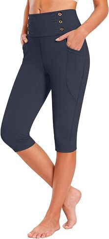 Capri Pants for Women High Waist Yoga Pant Petite Bermuda Shorts Casual Dressy Strechy Cropped Joggers Workout in Kuwait