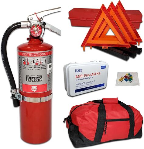 DOT OSHA ANSI Compliant Kit with USA Made Shield 5lb 3A40BC Fire Extinguisher, Essential for Tractor-Trailers, Straight Trucks, Large Buses, Towing Trucks and More! in Kuwait