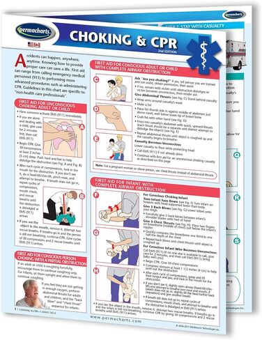 Choking & CPR Guide- First Aid Guide Quick Reference Guide by Permacharts in Kuwait