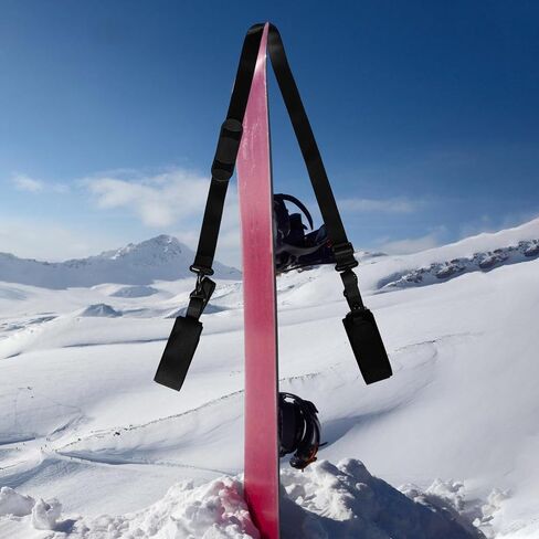 SUPVOX 1pc Portable Adjustable Snowboard Carrying Strap Ergonomic Ski Shoulder Straps for Convenient Travel Lightweight Black Snowboard Shoulder Sling in Kuwait