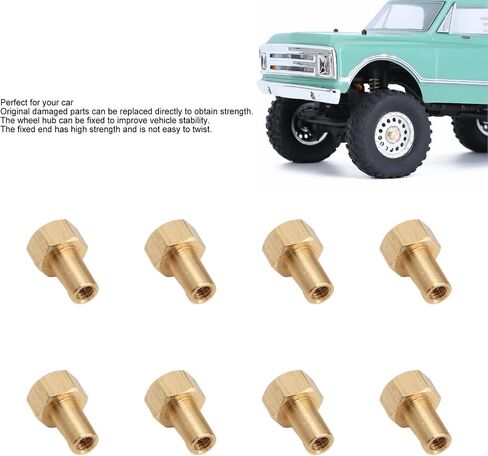 Ejoyous 1/24 RC Hex Nut, 8Pcs Brass Wear Resistants Rust Resistants Wheel Lock Nut Replacement for Axial SCX24, High Strength RC Accessories (8mm) in Kuwait