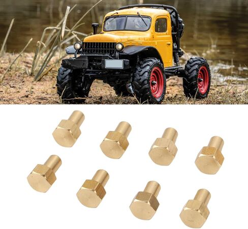 Ejoyous 1/24 RC Hex Nut, 8Pcs Brass Wear Resistants Rust Resistants Wheel Lock Nut Replacement for Axial SCX24, High Strength RC Accessories (8mm) in Kuwait