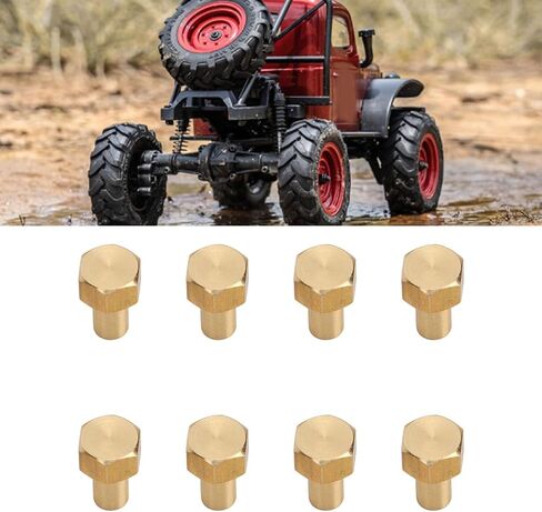 Ejoyous 1/24 RC Hex Nut, 8Pcs Brass Wear Resistants Rust Resistants Wheel Lock Nut Replacement for Axial SCX24, High Strength RC Accessories (8mm) in Kuwait
