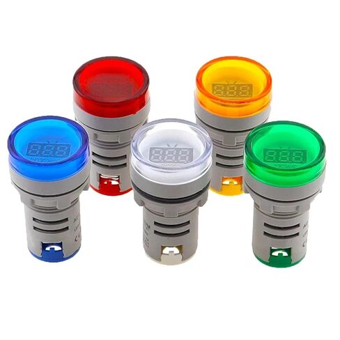 1pc 22mm AD16-22DSV Round Digital Voltmeter AC 60-500V Mini Voltage Meter LED Digital Display Voltmeter Indicator Light Pilot Lamp(White) in Kuwait