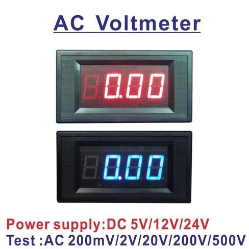 1pc YB5135A AC Voltage Meter LED Digital Voltmeter AC200mV 2V 20V 200V 500V Mini Voltage Monitor 3.5 Detector Volt Panel Meter 3-1/2(Blue,AC500V,Power Supply DC24V) in Kuwait