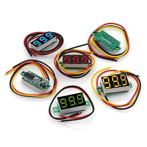 1pc 0.36 inch 0.28inch 2 Wire 0-30V / 3 Wire 0V-100V Voltmeter Digital Meter Variable Precision Electric Quantity Display Element(Yellow Display,2 Wire,0.36 inch) in Kuwait