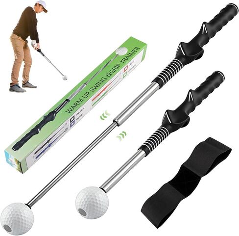Retractable Golf Swing Training Aid, Telescopic Club Indoor & Outdoor Practice Warm-Up Golf Swing Trainer -Strength & Tempo Training for Golfer Beginner Men Woman Golf Gift in Kuwait
