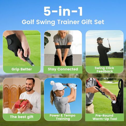 Retractable Golf Swing Training Aid, Telescopic Club Indoor & Outdoor Practice Warm-Up Golf Swing Trainer -Strength & Tempo Training for Golfer Beginner Men Woman Golf Gift in Kuwait