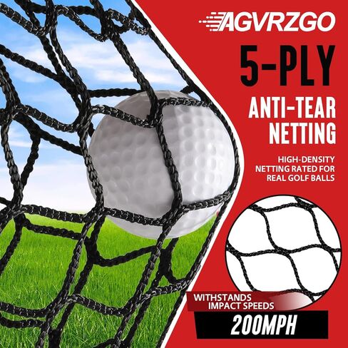 Golf Net, 10x7ft Heavy Duty Golf Hitting Nets with Foldable Mat, Silk Target, 9 Tees, 5 Balls, Carry Bag, Outdoor Indoor Golf Practice Net for Backyard Driving, Chipping in Kuwait