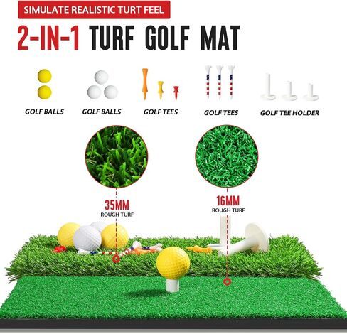 Golf Net, 10x7ft Heavy Duty Golf Hitting Nets with Foldable Mat, Silk Target, 9 Tees, 5 Balls, Carry Bag, Outdoor Indoor Golf Practice Net for Backyard Driving, Chipping in Kuwait