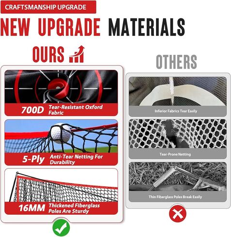 Golf Net, 10x7ft Heavy Duty Golf Hitting Nets with Foldable Mat, Silk Target, 9 Tees, 5 Balls, Carry Bag, Outdoor Indoor Golf Practice Net for Backyard Driving, Chipping in Kuwait