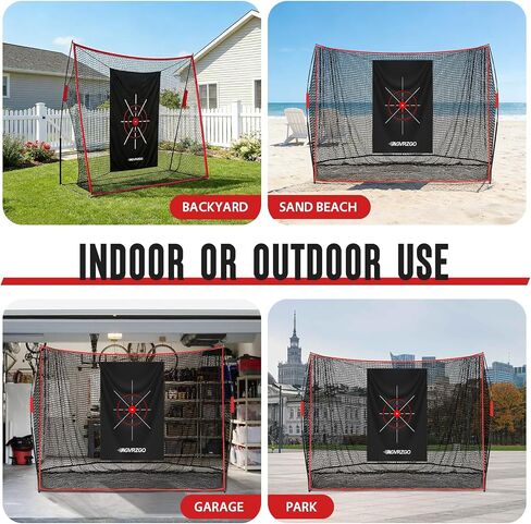 Golf Net, 10x7ft Heavy Duty Golf Hitting Nets with Foldable Mat, Silk Target, 9 Tees, 5 Balls, Carry Bag, Outdoor Indoor Golf Practice Net for Backyard Driving, Chipping in Kuwait