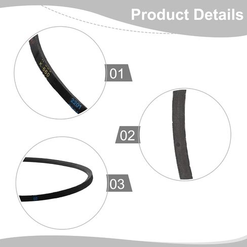 K660 Triangle V Belt 66cm Rubber Driving Belt Efficient Power Transmission 8mm Width 6mm Thick Quick Installation for Drill Machines Industrial Agricultural Equipment (k660) in Kuwait