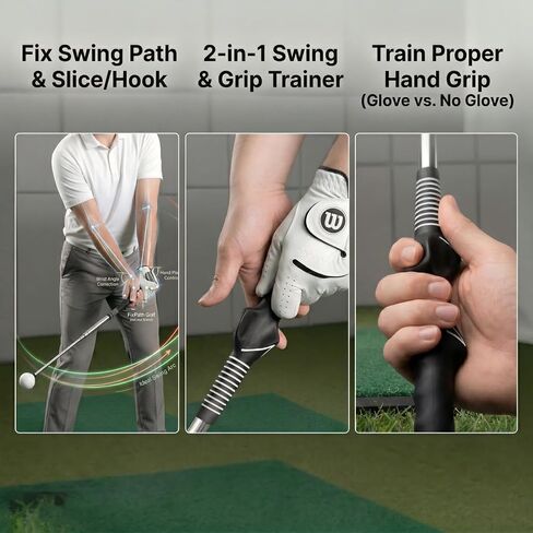 Retractable Golf Swing Grip Trainer, Flexible-Head Click Feedback Swing Aid | Arm Band & Grip Correction, Click Sound Feedback, Warm-Up Golf Swing Aid, Portable Golf Kit, For Beginners & Advanced Golfers in Kuwait