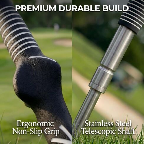 Retractable Golf Swing Grip Trainer, Flexible-Head Click Feedback Swing Aid | Arm Band & Grip Correction, Click Sound Feedback, Warm-Up Golf Swing Aid, Portable Golf Kit, For Beginners & Advanced Golfers in Kuwait