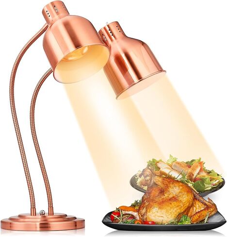 Winado Food Heating Lamp, 2x250W Commercial Food Heat Lamp, Stainless Steel Catering Food Warming Lamp Restaurant Equipment for Restaurant Kitchen Cafeteria, Silver in Saudi Arabia