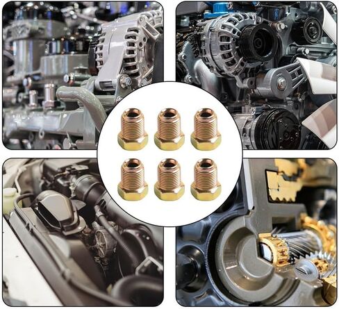 Comprehensive Brake Cable Connector Collection Six Zinc Coated Metric Nuts in Kuwait