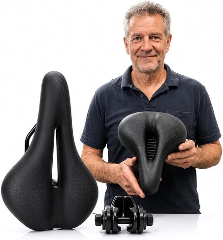 Ascent Bike Saddle, Ergonomic Shape for Hip Comfort, for Road and Mountain Biking in Kuwait