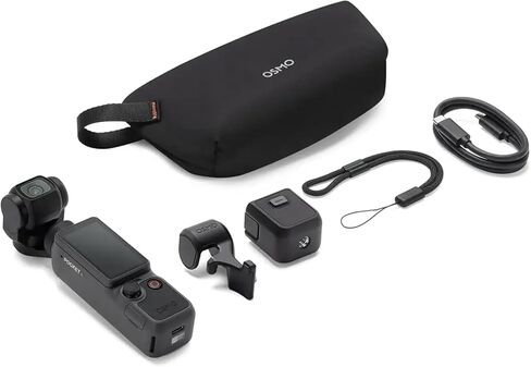 DJI Osmo Pocket 4، كاميرات تسجيل الفيديو، كاميرا تسجيل فيديو بدقة 4K/240 إطارًا في الثانية، تثبيت ثلاثي المحاور، Active Track 7.0 + ملحقات تتضمن بطاقة ذاكرة Extreme سعة 128 جيجابايت + عصا سيلفي + المزيد in Kuwait