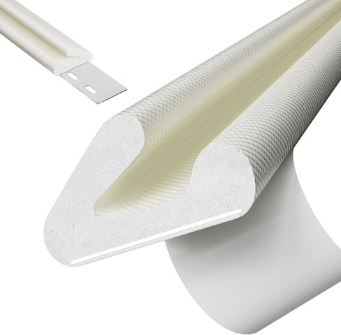 Kneelisa White باب ونافذة على شكل حرف V مانع تسرب الطقس 118 بوصة، قماش PE + رغوة PU، قلب PVC، يناسب فجوات 0.24–0.37 بوصة، مانع مسودة لاصق قوي للضوضاء والغبار والعزل وتوفير الطاقة in Kuwait