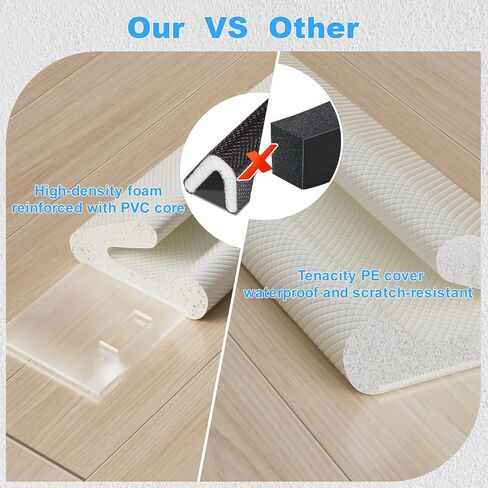 Kneelisa White باب ونافذة على شكل حرف V مانع تسرب الطقس 118 بوصة، قماش PE + رغوة PU، قلب PVC، يناسب فجوات 0.24–0.37 بوصة، مانع مسودة لاصق قوي للضوضاء والغبار والعزل وتوفير الطاقة in Kuwait