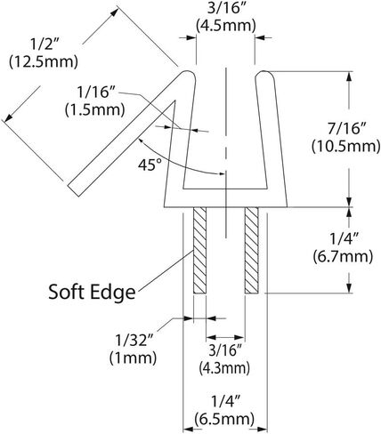 36" Clear Bottom Sweep with Drip Rail for 1/4" Glass Shower Doors in Kuwait