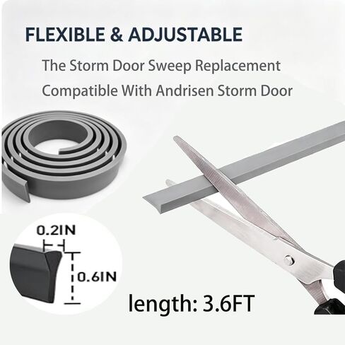2Pcs Bottom Sweep Fin Weatherstrip Compatible with Andersen Storm Doors | Flexible construction helps block drafts, dust, moisture and insects while restoring effective bottom door seal in Kuwait