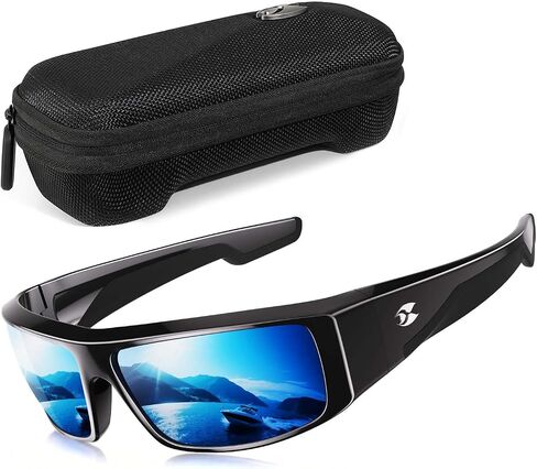 نظارات شمسية Suoso Polarized Fishing للرجال: نظارات شمسية للنساء للحماية من الأشعة فوق البنفسجية 400 تلتف حول الرياضة لقيادة الجولف وركوب الدراجات in Kuwait
