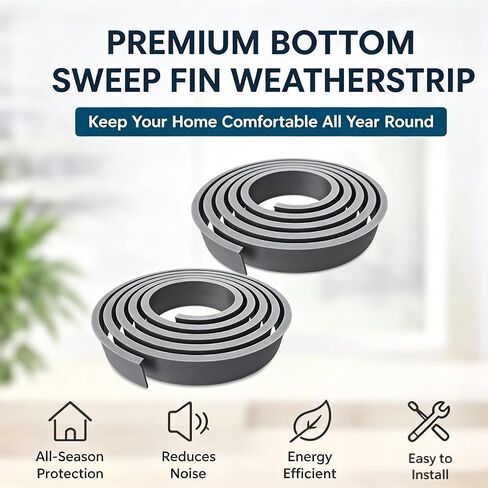 2Pcs Bottom Sweep Fin Weatherstrip Compatible with Andersen Storm Doors | Flexible construction helps block drafts, dust, moisture and insects while restoring effective bottom door seal in Kuwait