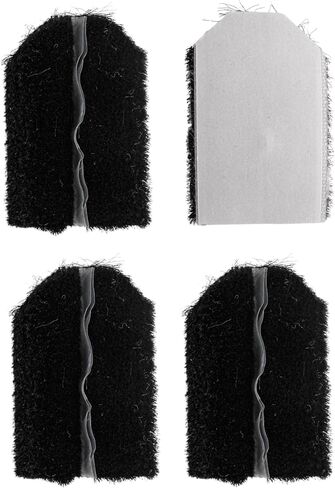 Black Door Corner Seal 4 Pack, Tombstone Fuzzies with Adhesive Backing, Weatherproof Woven Polypropylene with Center Fin, Prevents Air, Drafts & Light Gaps, Energy Efficient Draft Stopper, 2×1-1/16" in Kuwait