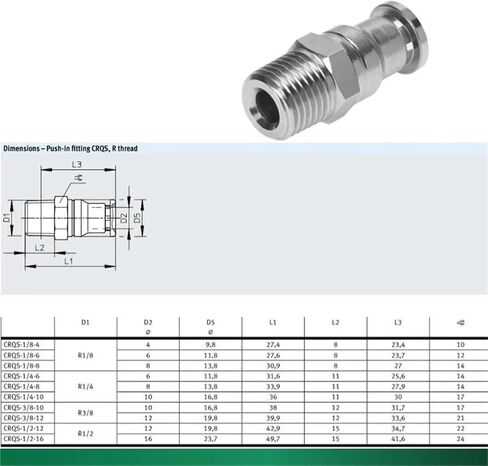 1 قطعة CRQS CRQST-4 6 8 10 12 16 M5 1/8-4 6 8 10 12 وصلة تركيب المكونات الهوائية (M5-6,CRQS-) in Kuwait