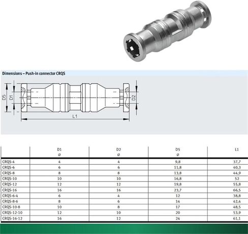 1 قطعة CRQS CRQST-4 6 8 10 12 16 M5 1/8-4 6 8 10 12 وصلة تركيب المكونات الهوائية (M5-6,CRQS-) in Kuwait