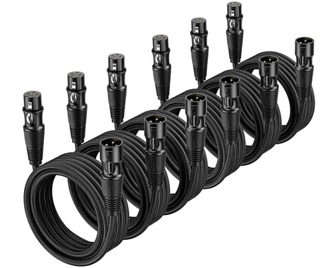 XLR Cable 3ft 6 Packs - Premium Balanced Microphone Cables with 3-Pin Shielded Nylon Braided XLR Male to Female Mic Speaker Cable for Mixer, Speaker Systems in Saudi Arabia