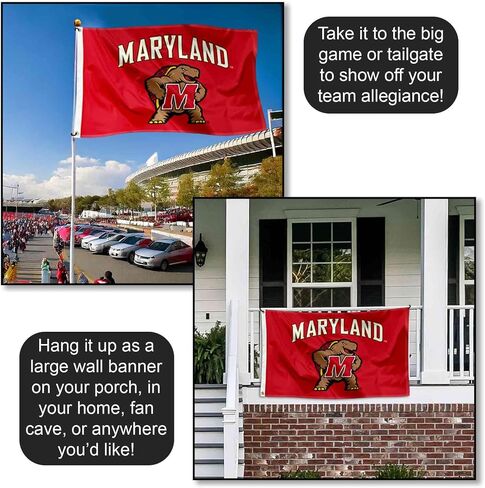 Maryland Terrapins Wordmark Logo 3x5 Grommet Flag in Saudi Arabia