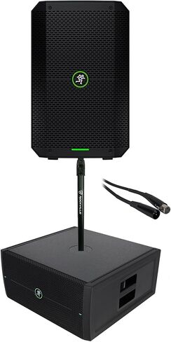 Mackie Thump GO Bundle: 8 in Portable Rechargeable Battery-Powered DJ PA Speaker w/Bluetooth, ThumpSub GO Dual 8 in 400-Watt Subwoofer, RSPAT M20 Mounting Pole, RCXFM20E-B XLR Cable, 4-Items in Saudi Arabia