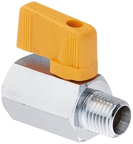 Parker Hannifin MV608-4 Mini Series Brass Ball Valve, Compact Handle, 1/4" Male Thread x 1/4"Female Thread in Kuwait