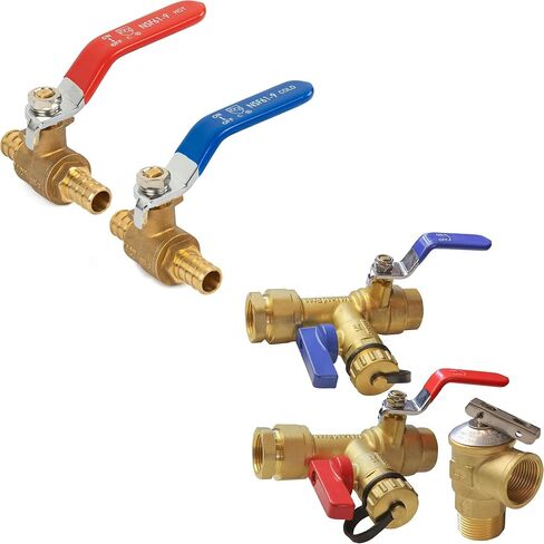 Hourleey 1/2 Inch Pex Full Port Shut Off Ball Valve + IPS Isolator Tankless Water Heater Service Valve Kit in Saudi Arabia
