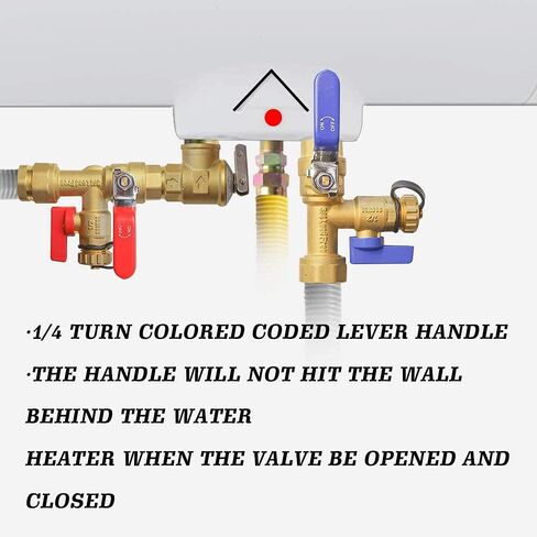 Hourleey 1/2 Inch Pex Full Port Shut Off Ball Valve + IPS Isolator Tankless Water Heater Service Valve Kit in Saudi Arabia