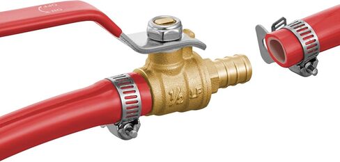 VEVOR PEX Ball Valve, 10 Pieces, 1/2 in PEX Brass Ball Valve, PEX Full Port Brass Ball Valves, Quarter Turn Hot (Red) Cold (Blue) PEX Full Port Ball Valve, for Kitchen, Hydronic Heating, Bathroom in Saudi Arabia