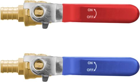 VEVOR PEX Ball Valve, 10 Pieces, 1/2 in PEX Brass Ball Valve, PEX Full Port Brass Ball Valves, Quarter Turn Hot (Red) Cold (Blue) PEX Full Port Ball Valve, for Kitchen, Hydronic Heating, Bathroom in Saudi Arabia