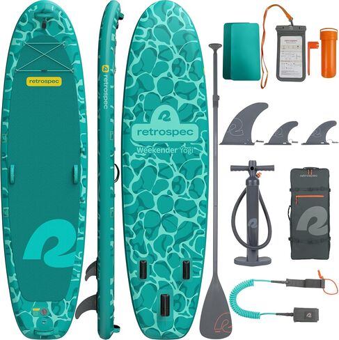 Retrospec Weekender Yogi 10’8 Extra Wide Yoga Paddle Board with Pump and Accessories, Non-Slip, Puncture Resistant, Lightweight iSUP Inflatable Paddle Board in Saudi Arabia