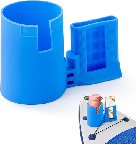Paddleboard Cup Holder Accessories - 2-in-1 Kayak Bottle and Phone Holder for Paddle Board Surfboards Canoes, Multi-Functional Silicone Cupholder for Types of Drink in Saudi Arabia