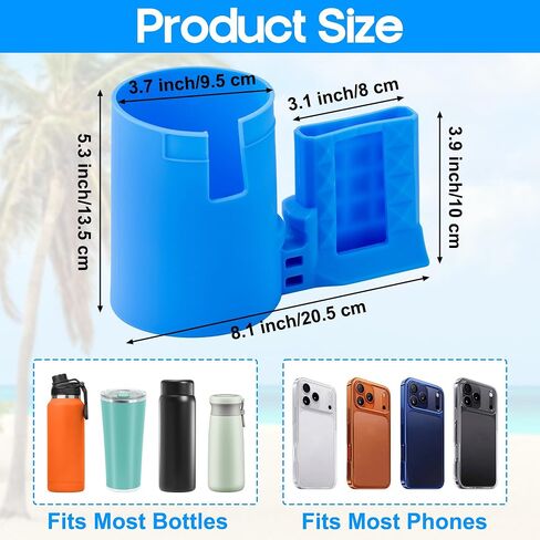 Paddleboard Cup Holder Accessories - 2-in-1 Kayak Bottle and Phone Holder for Paddle Board Surfboards Canoes, Multi-Functional Silicone Cupholder for Types of Drink in Saudi Arabia