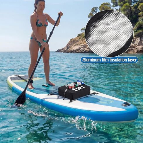 Hsei 2 Pack Paddleboard Cooler Deck Bag - Oxford SUP Insulated Storage Bag for Drinks, Lightweight Waterproof Paddle Board Accessories, 360° Adjustable Straps for Kayaking Surfboard Beach Camping in Saudi Arabia