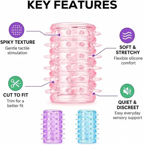 Textured Silicone Finger Sleeves for Anxiety, OCD, Nail Biting & Skin Picking – 9-Pack Fidget Support for Nervous Habits in Saudi Arabia