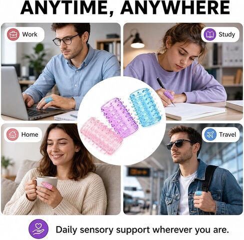 Textured Silicone Finger Sleeves for Anxiety, OCD, Nail Biting & Skin Picking – 9-Pack Fidget Support for Nervous Habits in Saudi Arabia