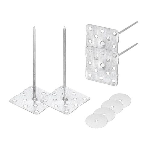 PATIKIL Perforated Insulation Pins 3.9 Inch, 50 Pcs 0.8 Inch Washers Insulation Stick Pins Aluminum Round Insulation Hangers for Foam Board Wall Floor Ceiling in Kuwait