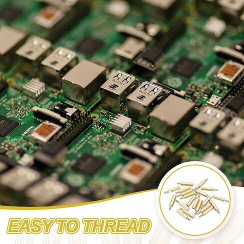 PATIKIL M2.5 x 17+6 مم خيط أنثى نحاسي سداسي PCB Standoff، 20 قطعة لطائرة بدون طيار FPV كوادكوبتر PCB اللوحة الأم مجموعة صواميل فولاذية للكمبيوتر الكهربائية، ذهبي in Kuwait