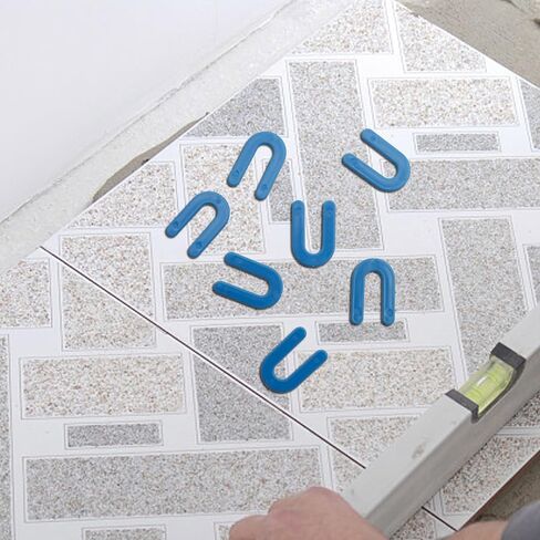 UOIENRT 500 PCS 1/16 Inch Tile Spacers, Horseshoe Shim Tile Spacers U Shape Plastic Shims Tile Spacers Leveling System (Blue) in Kuwait