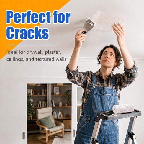 Wall Repair Patch Roll, 6 in x 15 ft Wet-Activated Drywall Patch Fabric for Home Wall and Ceiling, Cut-to-fit Repair Material for Holes, Cracks and Damaged Surfaces in Kuwait